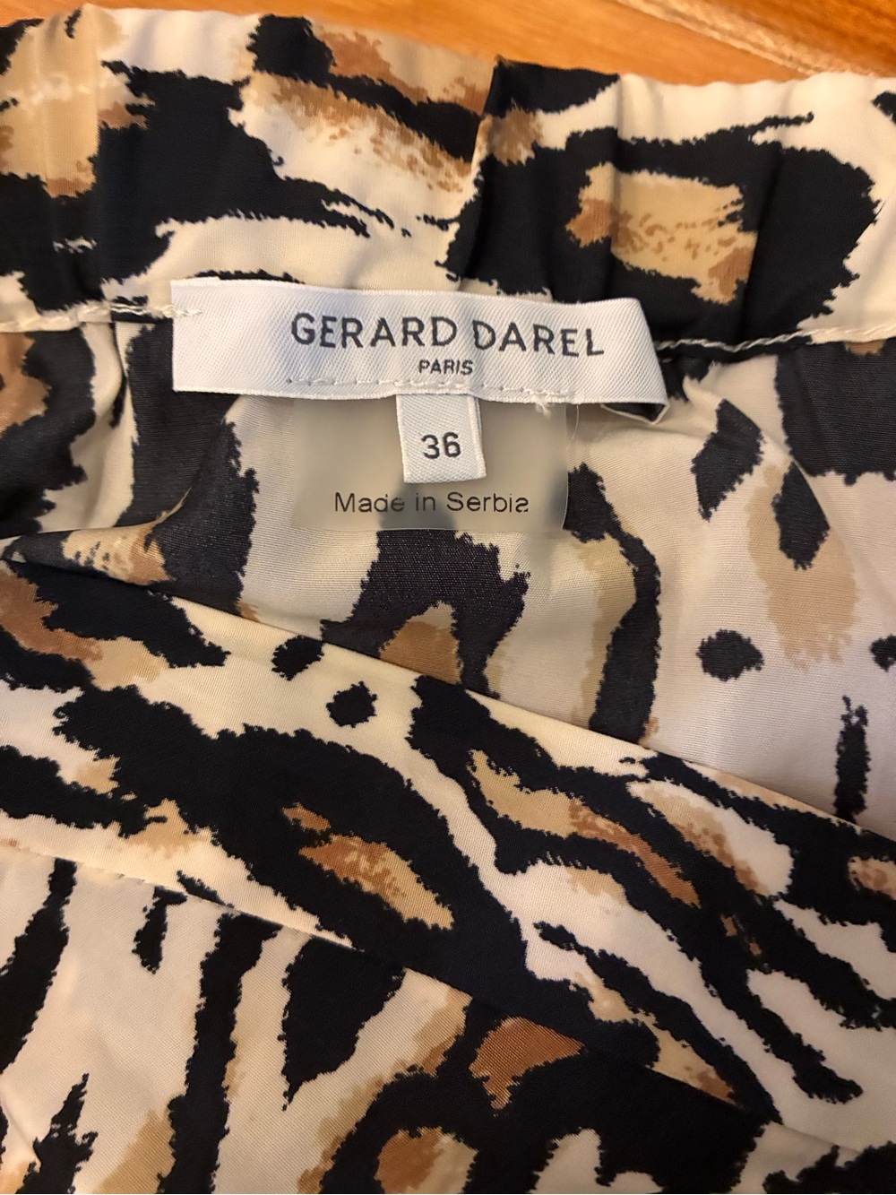 Gerard Darel Animal Print Silk Skirt